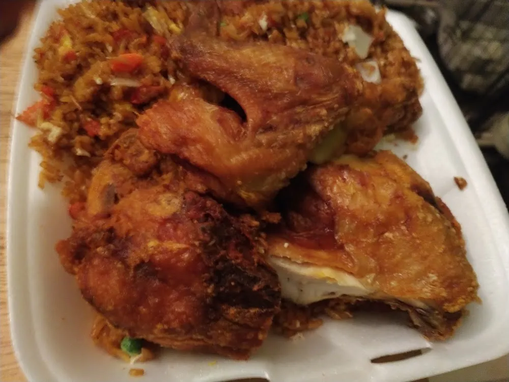 Pork Fried Rice and Fried Chicken